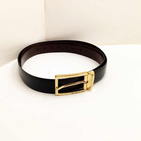 Bruno Magli Other - {BRUNO MAGLI} Leather Reversible Brass Buckle Belt